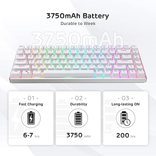 Механична Клавиатура на NEDYALKO ROYAL KLUDGE RK84 Pro RGB 75% с тройно режим BT5.0/2.4 G / USB-C с възможност за гореща замяна, 84 клавиша,