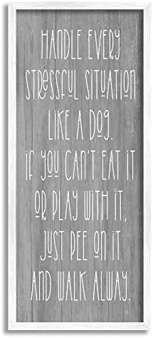 Stupell Industries се Справя Със стресови ситуации, като куче, Забавна фраза за домашен любимец, Разработена Дафной Полселли, Стенно