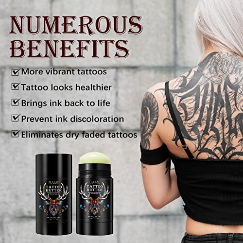 Балсам за татуировки, след татуажа 2,6 грама, Лекува + Предпазва Нови татуировки и Подмладява Старите, Подобрява тена, Изсветлява - Крем за татуировки, Масло за татуир