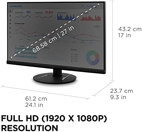 ViewSonic OMNI VX2716 27-инчов Слот монитор 1080p с честота 1 мс и честота 100 Hz с IPS-панел, AMD FreeSync, Eye Care, HDMI и DisplayPort