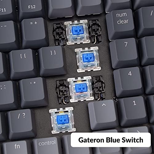 Ключодържател K4 Безжична ръчна клавиатура Bluetooth 5.1/Кабелна USB, Компактен 96% Подредба, 100 клавиши на Компютърната Клавиатура