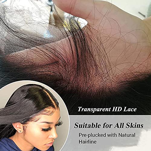 VIPbeauty 26 инча 13x6 HD прозрачен перука от естествена коса на дантели, директен перука от човешка коса за черни жени с плътност 150%