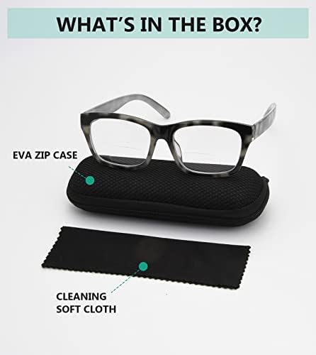 Eyekepper поликарбонатни бифокални очила за четене с големи лещи, мъжки, сиви + 3,0