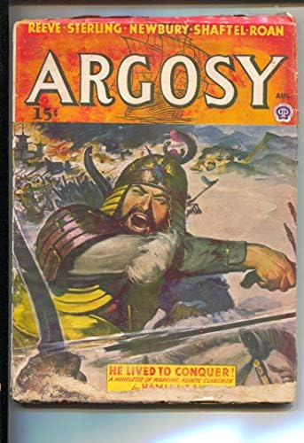 ARGOSY 8/1943-Популярен издание на финалната формат целулоза-H Bedford-Jones-Carl Pfeufer художествено-исторически издание-G-