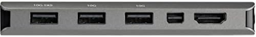 StarTech.com Многопортовый USB адаптер C - USB-C за HDMI или Mini DisplayPort 4K 60 Hz честотна лента 100 W, 4-портов USB хъб със скорост
