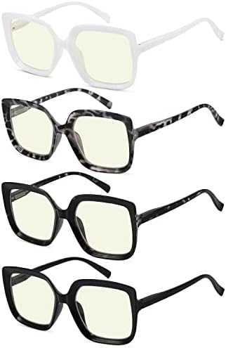 Eyekepper ще Спести 10% на 4 опаковки очила за четене със синьо светофильтром и 4 опаковки кв. компютърни ридеров за жени +1,75