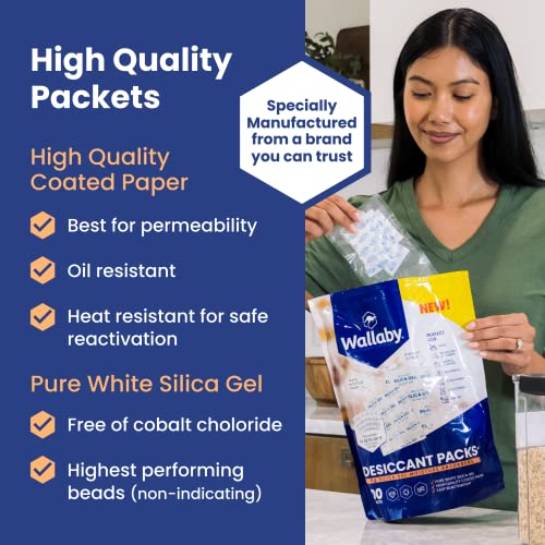 Австралийци 5 грам (1000 опаковки) Безопасно за храни пакети-изсушители с осушителем от чисто бяло силикагел - Акумулаторна влагопоглотители