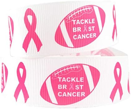 1 Розова Панделка В голям рубчик За Борба С рака на гърдата Футболни Панделки За Коса 5 Ярда