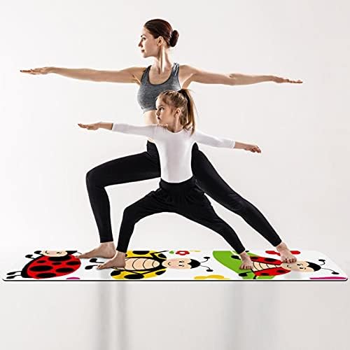 Дебел нескользящий постелката за йога и фитнес 1/4 с принтом Happy Chong за практикуване на Йога, Пилатес и фитнес на пода (61x183 см)