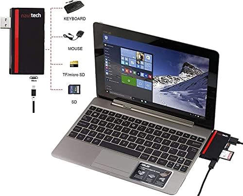 Navitech 2 в 1 Лаптоп /Таблет USB 3.0/2.0 на Адаптер-hub /Вход Micro USB устройство за четене на карти SD/Micro SD карта, Съвместима с Dell Latitude 5400 Chromebook Enterprise