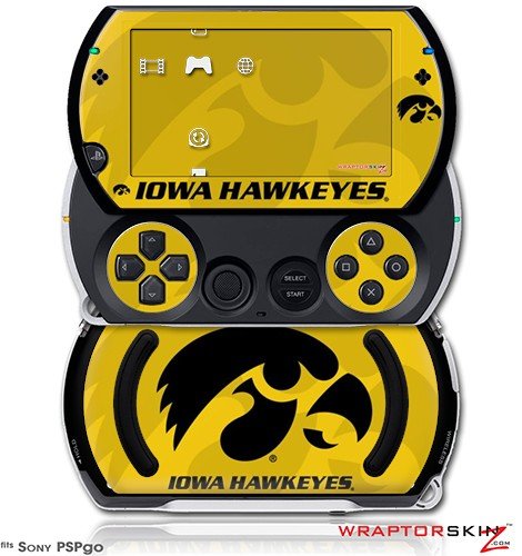Кожи в стил Iowa Hawkeyes Herky Black със златен стикер (подходящ за Sony PSPgo)