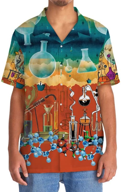 Мъжки ризи Adowniferta Science, Математика, Биология, Химия, Физика, Тениска Earth, Мъжка Риза с Къс ръкав копчета