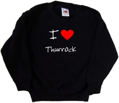 Черна детска Hoody I Love Heart Thurrock
