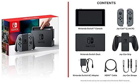 Конзолата на Nintendo Switch обем 32 GB с мрачен комплект Joy Con (HACSKAAAA) Super Mario Party за зарядно устройство Switch & Deco Gear