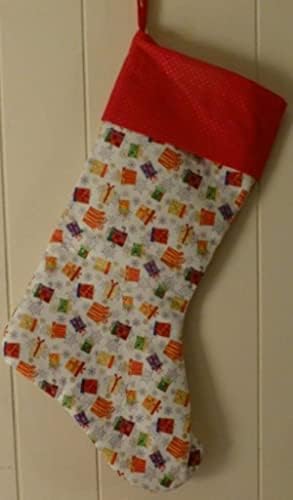 Коледни Чорапи от Памук с двойна Подплата, Украсена с Всички Около Снежинками