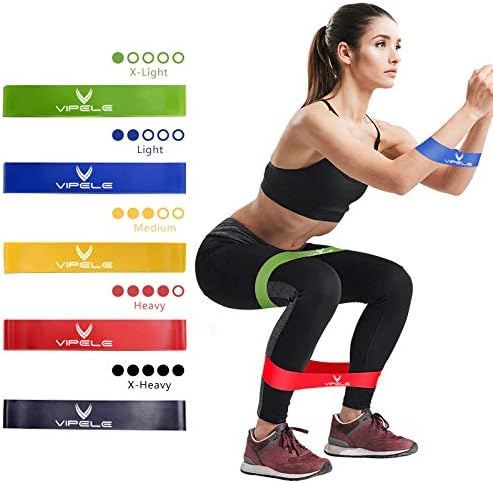 Эспандеры VIPELE Exercise Линии - Набор от 5, 12 X2 тренировъчни гъвкави ленти за домашен фитнес, разтягане, физиотерапия и още много