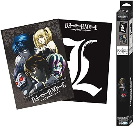Набор от плакатите ABYstyle Death Note опаковка 15x20,5 включва 2 мини-Плакат без Рамка с участието на Лайта, Рюка, Л, Мисы, на Рем и