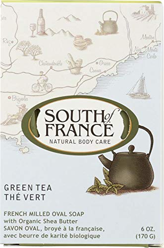 Южна Франция Френското Нарязан Естествен Сапун Зелен Чай, 6 Унции