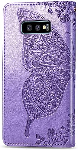 Чанта-портфейл COTDINFORCA за Samsung Galaxy S10e, кожен калъф за пари с панти капак и шарени пеперуди, подобрен калъф от изкуствена