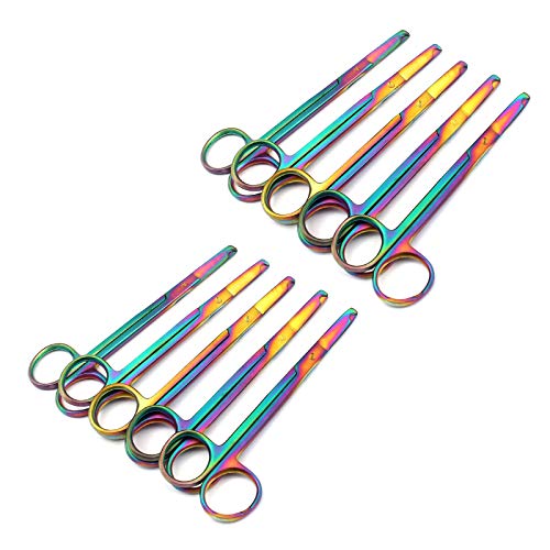 LAJA ВНАСЯ Комплект от 10 различни Цветни Титанови Преливащи ножици за бод 5,5 от Неръждаема стомана