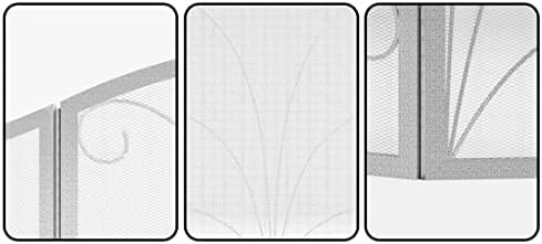 3-Панелен Засводени Камина, екран Kingson Декоративна Спирала капак от Ковано Желязо Ръчна изработка за защита от искри, за Дровяного
