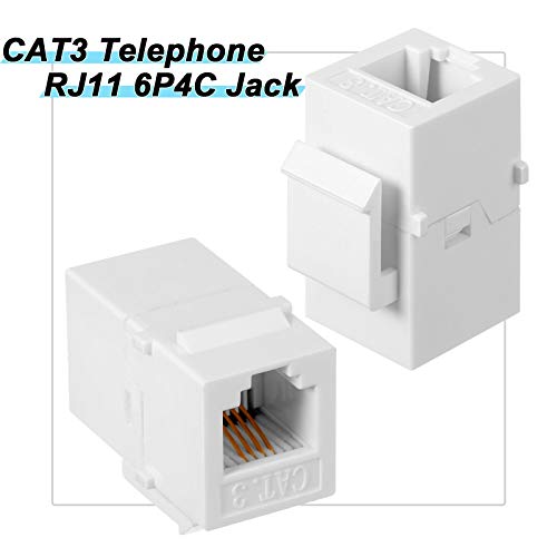 10 Броя CAT3 Телефонен конектор RJ11 6P4C Конектор за свързване на телефонна линия Съединител за свързване на телефона към гнездото за