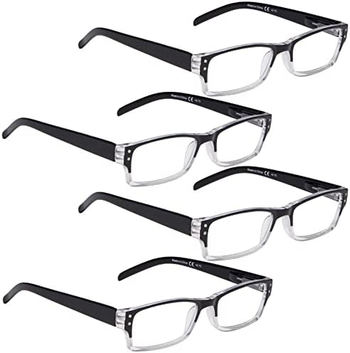 LUR 3 опаковки на метални очила за четене в полукръгла рамка + 4 опаковки класически очила за четене (само 7 двойки ридеров + 4,00)