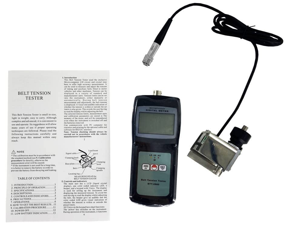 Измерител на натягане на колана Измервателен уред за измерване на напрежение колан с Обхват на измерване 0 ~ 750N LCD дисплей 3 Индикация