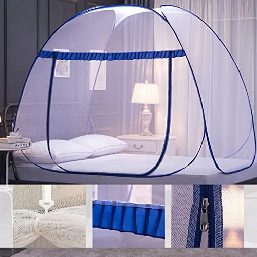Mosquito net за легла, Всплывающая mosquito net, Пердета за Палатки, L79 x W71 x H59 инча, Сгъваем дизайн Twin Queen Size с Мрежесто