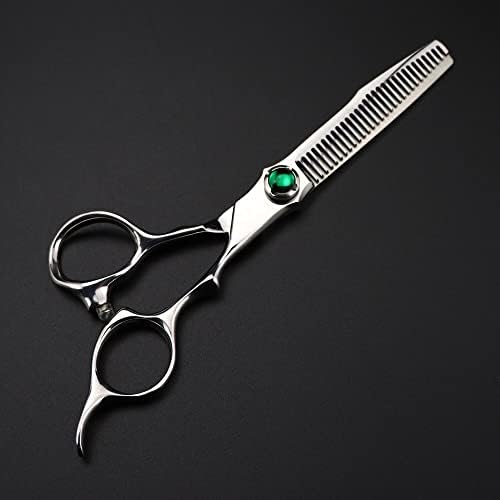 Ножица за подстригване на коса, 6-инчов професионален японски ножици от стомана 440c със зелен камък, ножица за подстригване на коса,