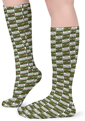 Забавни Мультяшные Спортни Чорапи под Формата на Банките за Кисели Краставички, Топли Чорапи-Тръби, Високи Чорапи, за Жени, Мъже, Спринт,