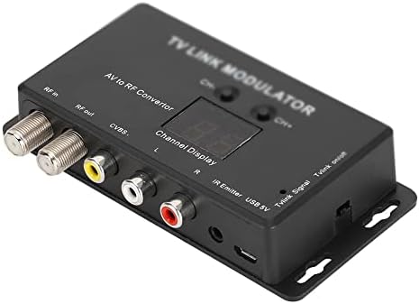 MBBJM UHF TV Link Модулатор на AV-Радиочестотни Конвертор IR удължител с 21-канальным дисплей PAL/NTSC Допълнително Пластмаса Черен (цвят: