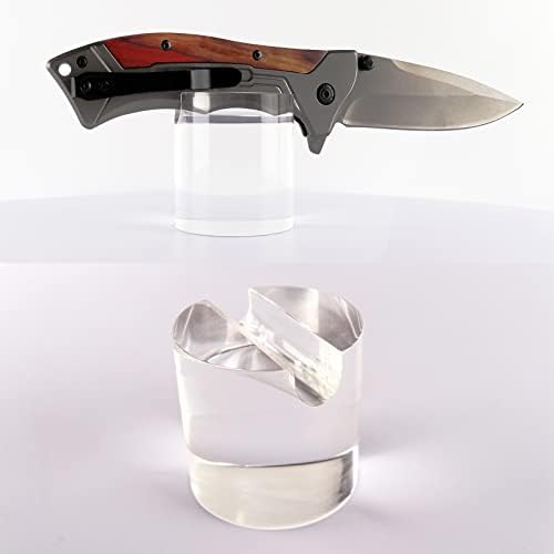 Държач за ножове Акрилни цилиндричен титуляр за демонстрация на ножове, използвани за демонстрация на кухненски ножове EDC и държач за