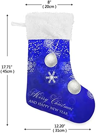 ZOEO Синьо 18 См Голям Коледен Отглеждане на Топката Декоративни Снежинки Окачени Чорапи за Коледно Камина Семейно Парти Лоби