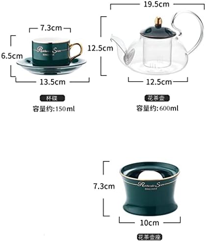 SDFGH Скандинавски Английски Следобеден Чай Керамични Стъклени Цветя Чай Комплект тави, употребявани Нагревателен Черен Чай, Билков Чай