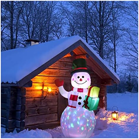 PIFUDE Дядо Коледа 1,8 м, Надуваем Дядо Коледа Надуваем Снежен човек Светещи Украса за Коледното парти на Нова Година Коледа (Цвят: светло