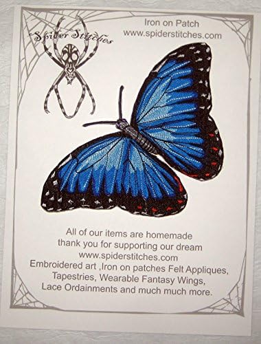 Епична Синя Пеперуда Morpho в пълен размер Morpho Peleides Шир на Нашивке Пришитая Апликация