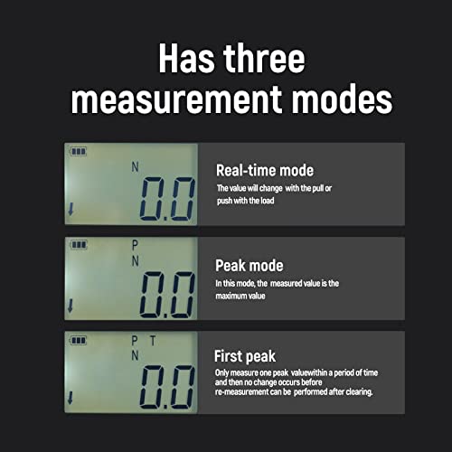 HOJILA 50N Цифров Измерител на силата на натискане и издърпване, м-тестер с 4 Единици за измерване, Автоматично осветление, функция звукова