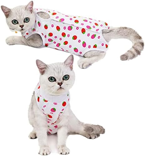 Kitipcoo Професионален костюм за възстановяване след операцията за котки, Памучни Дишащи Хирургически костюми за лечение на рани в областта