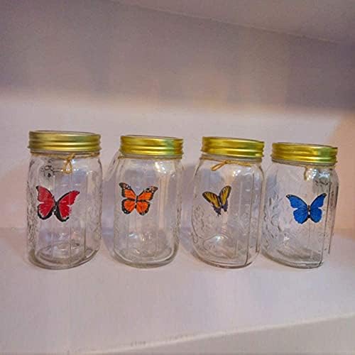 Пеперуда ЗАТВОРЕН в стъклен буркан, Банка с led лампа Hsxxf Анимирани Пеперуди в банката Натиснете, за да активирате подарочное клирънс
