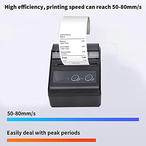 Термотрансферен печат EBTOOLS, скорост на печат от 50 до 80 мм/с, Преносима Безжична Термична Bluetooth 4.0, за отпечатване на билети