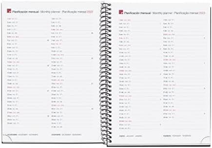 Miquelrius - нов дизайн на годишна дневник за 2023 година - Хоризонтален седмица за търсене - Голям размер 155 x 213 мм - Корица от картон,