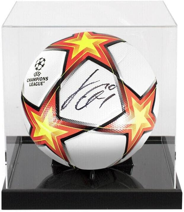 Футболни топки с автографи на Джак Грилиша от шампионската Лига на УЕФА В Акрилна Витрина - Футболни топки с автографи