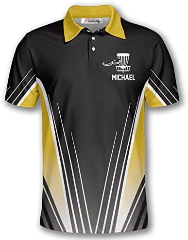 PRIMESTY Персонализирани Риза с къси ръкави, за да карам голф за мъже, Тениски, за да карам голф с Потребителски име за екипи, Тениски,