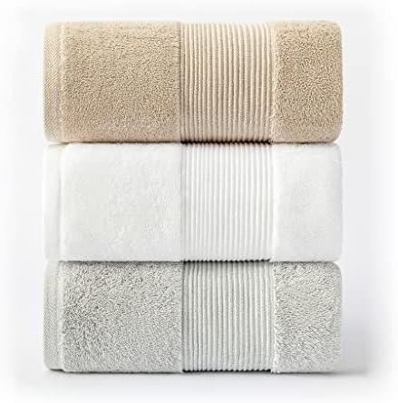 Кърпи за баня TREXD Домашно Памучно Хотелски кърпа за дома Бяло Мека и гъста, с коса не капе вода (Цвят: 3ШТ, размер: 80x160 см)