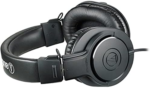 Audio-Technica 3 Серии професионални Мониторных слушалките ATH-M20x, 96 db, 15-20 khz, Черни - с кърпа от микрофибър