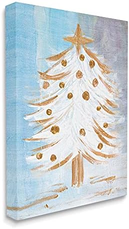 Празнична Коледна елха Stupell Industries, Модерен Зимни Снежна гора, Дизайн Робин Maria Платно, Стенно изкуство, 16 x 20, синьо