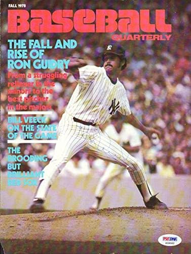 Корица на списание с автограф на Рон Гидри Ню Йорк Янкис PSA/DNA S39062 - Списания MLB с автограф