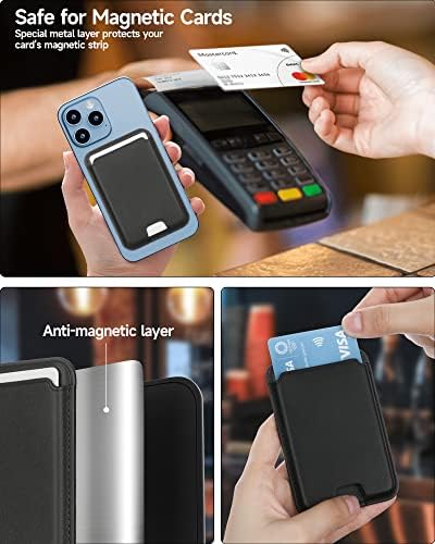 Притежателят на портфейла с магнитна карта LCYATSI с MagSafe за iPhone 12/13/14 Mini/ Plus/Pro/ Max, Магнитен Държач за портфейла за