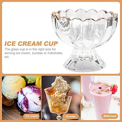 универсални Стъклени Десертни Чашки за Сладолед, Сладки Купата На Прозрачни Крака, Стъклени Чаши за Сладолед под формата на Лалета, Стъклени
